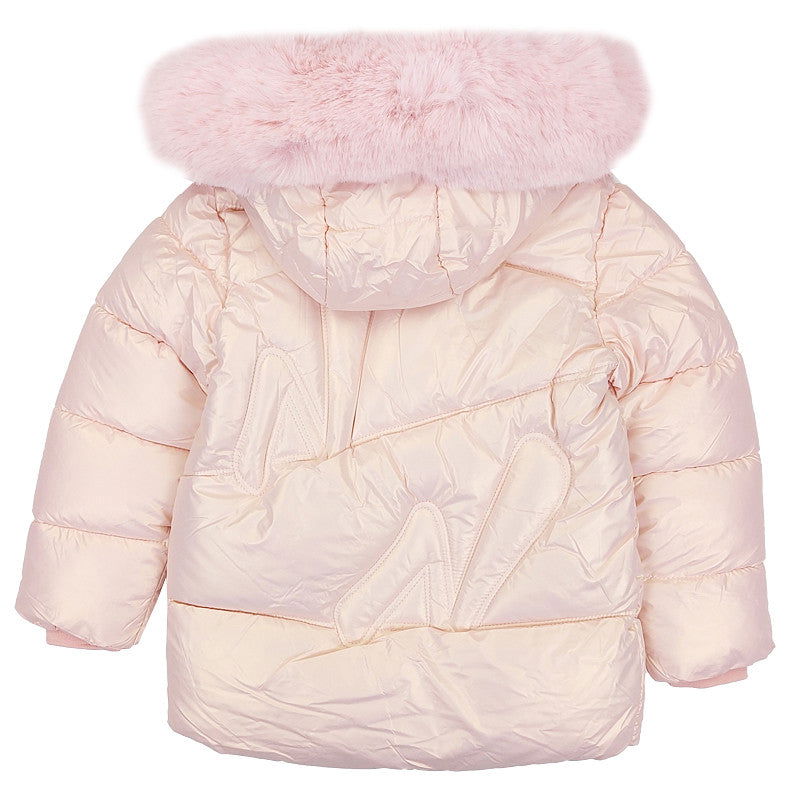 Kurtka Zimowa dziewczynka morela KK2117-271023  GKMOD -  - #tag1# - #tag2# - #tag3# - #tag4#