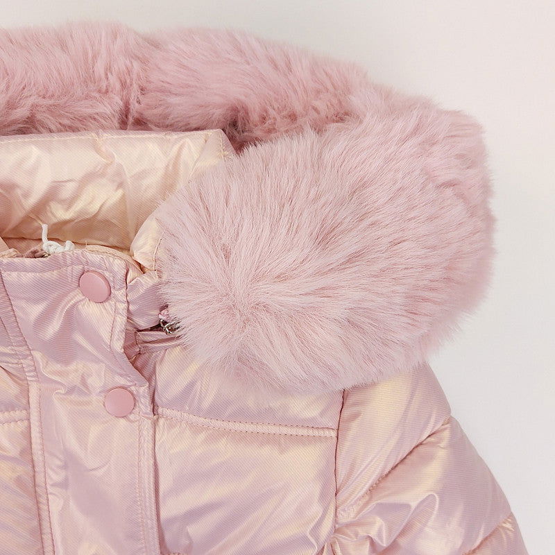 Kurtka Zimowa dziewczynka róż metaliczny KK2118-271023  GKMOD -  - #tag1# - #tag2# - #tag3# - #tag4#