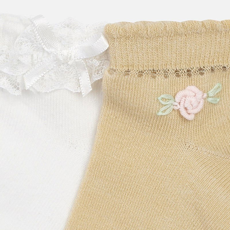 Mayoral 10347-29 Skarpetki dla dziewczynki kolor biały/żółty -  - #tag1# - #tag2# - #tag3# - #tag4#