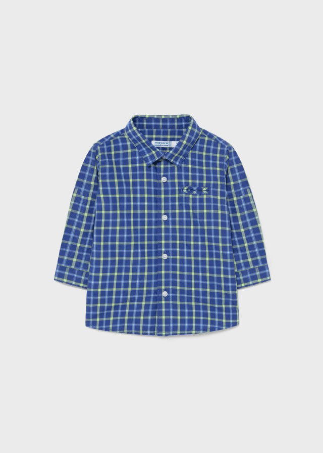 Mayoral 11-02145-057 Koszula w kratkę dla chłopca 2145-57 niebieski -  - #tag1# - #tag2# - #tag3# - #tag4#