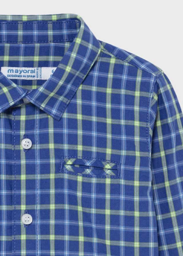 Mayoral 11-02145-057 Koszula w kratkę dla chłopca 2145-57 niebieski -  - #tag1# - #tag2# - #tag3# - #tag4#