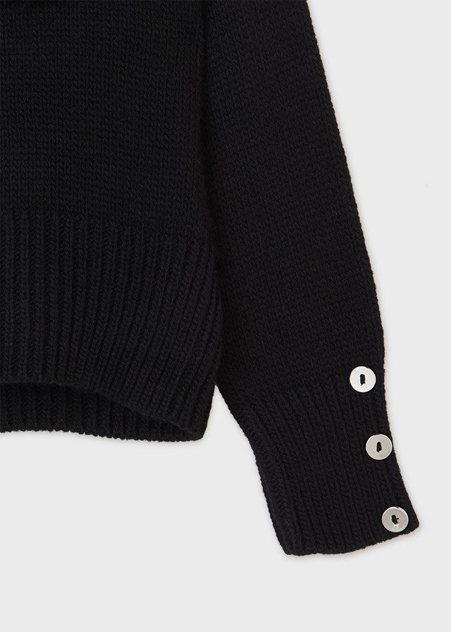 Mayoral 11-07348-053 Sweter z warkoczami dziewczynka 7348-53 czarny -  - #tag1# - #tag2# - #tag3# - #tag4#