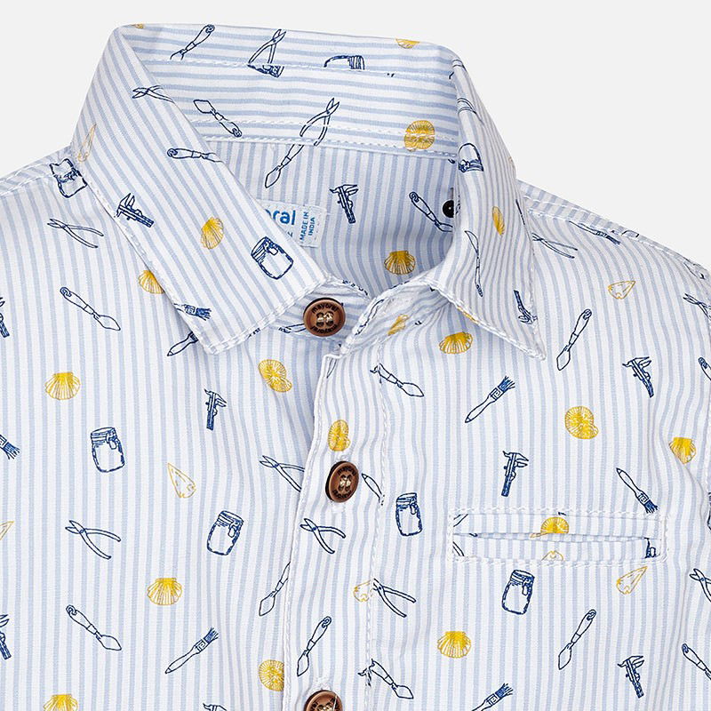 Mayoral 1174-76 Koszula chłopięca kolor biały/niebieski -  - #tag1# - #tag2# - #tag3# - #tag4#