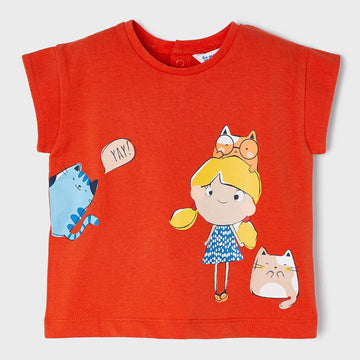 Mayoral 22-01025-039 Koszulka z krótkim rękawem dziewczynka 1025-39 klementynka -  - #tag1# - #tag2# - #tag3# - #tag4#