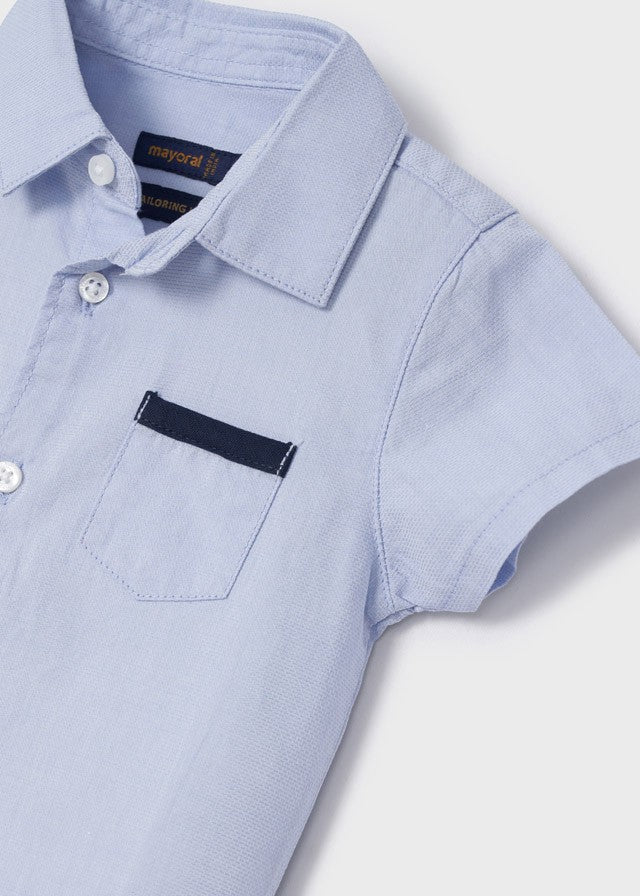 Mayoral 22-01112-096 Koszula z krótkim rękawem chłopiec 1112-96 błękitny -  - #tag1# - #tag2# - #tag3# - #tag4#