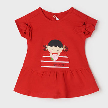 Mayoral 22-01877-035 Sukienka bawełniana dziewczynka 1877-35 red -  - #tag1# - #tag2# - #tag3# - #tag4#