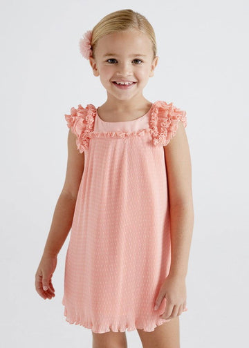 Mayoral 22-03920-053 Sukienka plisowana plumeti dziewczynka 3920-53 fleming -  - #tag1# - #tag2# - #tag3# - #tag4#