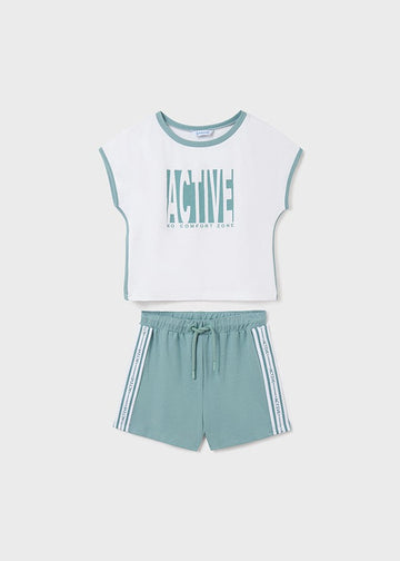 Mayoral 22-06226-087 Komplet z szortami dziewczynka 6226-87 agat -  - #tag1# - #tag2# - #tag3# - #tag4#