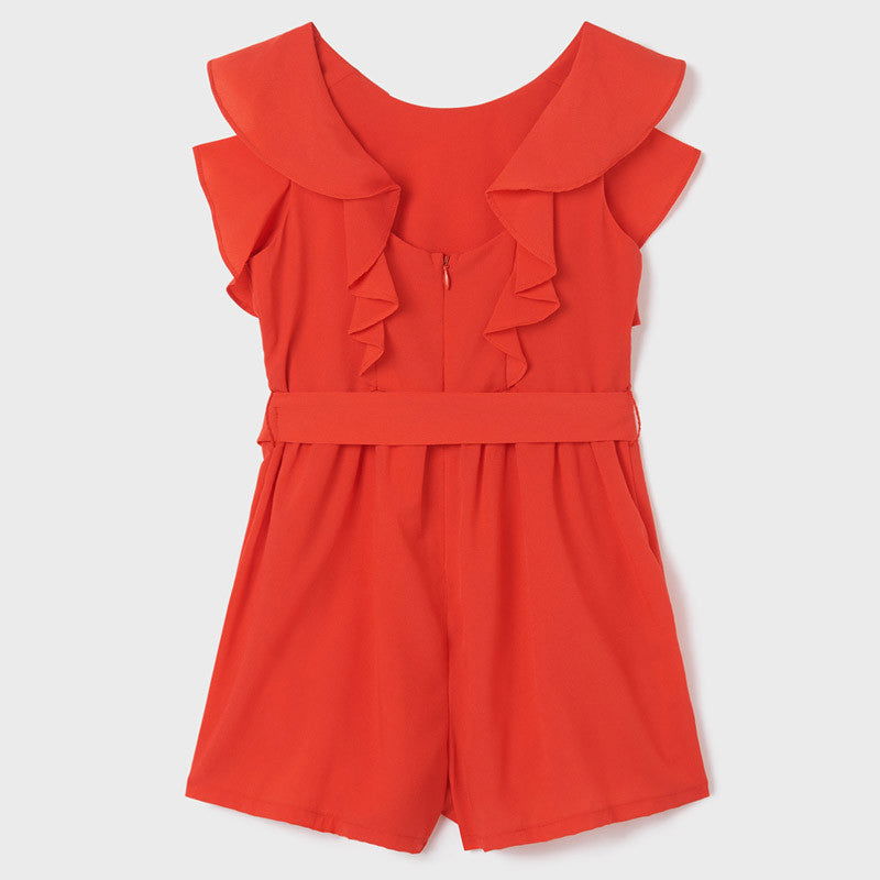 Mayoral 22-06824-034 Kombinezon z falbanką dziewczęcy 6824-34 karminowy -  - #tag1# - #tag2# - #tag3# - #tag4#