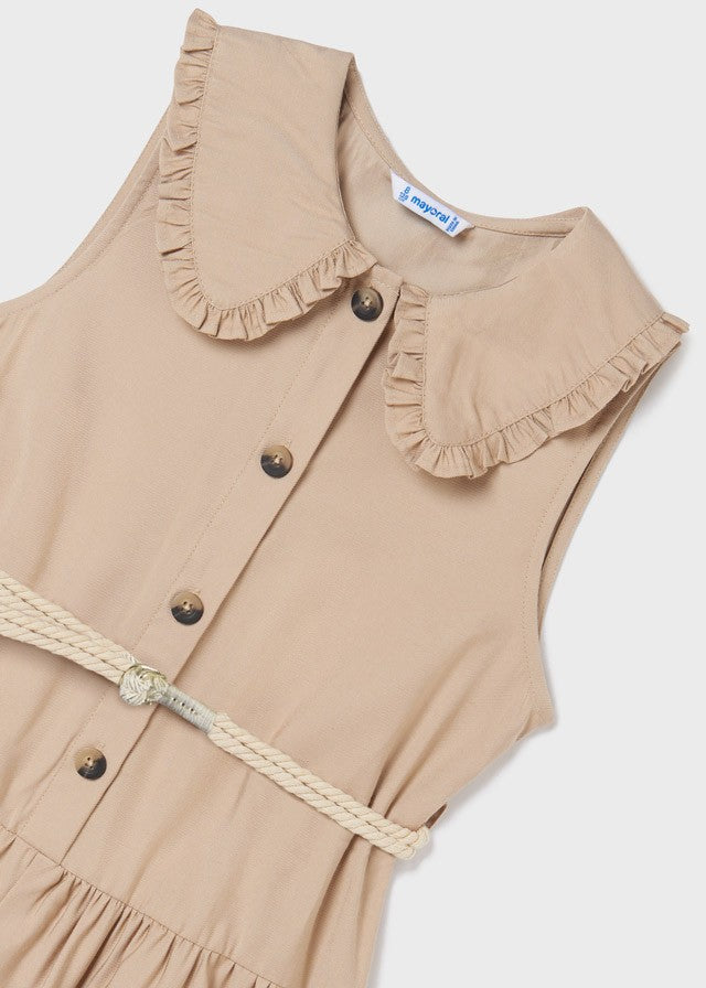 Mayoral 22-06833-085 Kombinezon z paskiem dziewczynka 6833-85 brąz -  - #tag1# - #tag2# - #tag3# - #tag4#