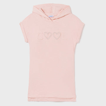 Mayoral 22-06984-030 Sukienka z kapturem dziewczynka 6984-30 nude -  - #tag1# - #tag2# - #tag3# - #tag4#