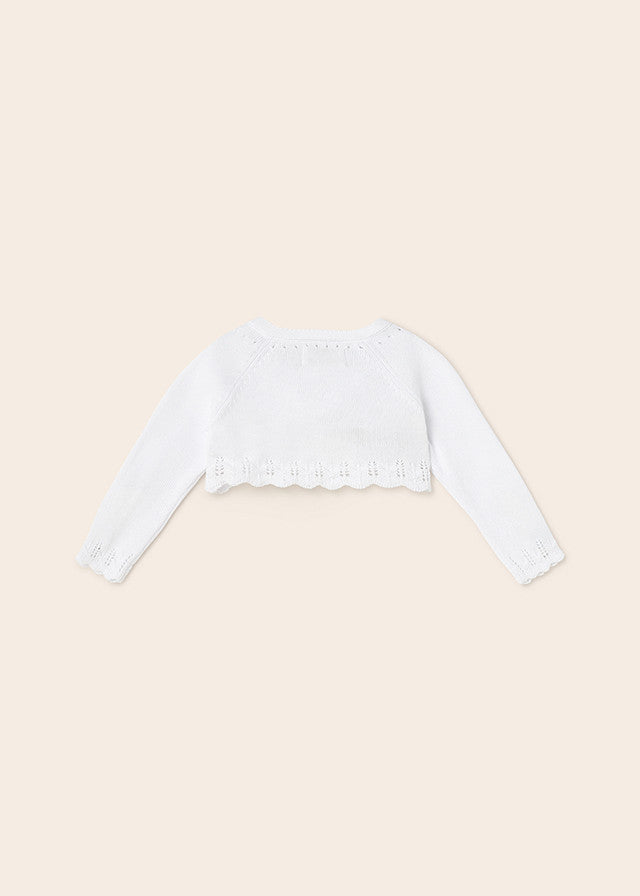 Mayoral 318-11 Sweterek bolerko dziewczynka kolor biały -  - #tag1# - #tag2# - #tag3# - #tag4#