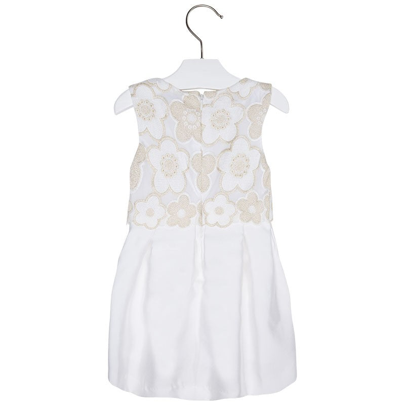 Mayoral 3924-86 Sukienka haft z tiulem  kolor Kremowy -  - #tag1# - #tag2# - #tag3# - #tag4#