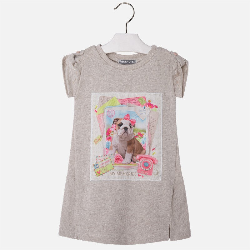 Mayoral 3993-30 Sukienka piesek  kolor beżowy -  - #tag1# - #tag2# - #tag3# - #tag4#