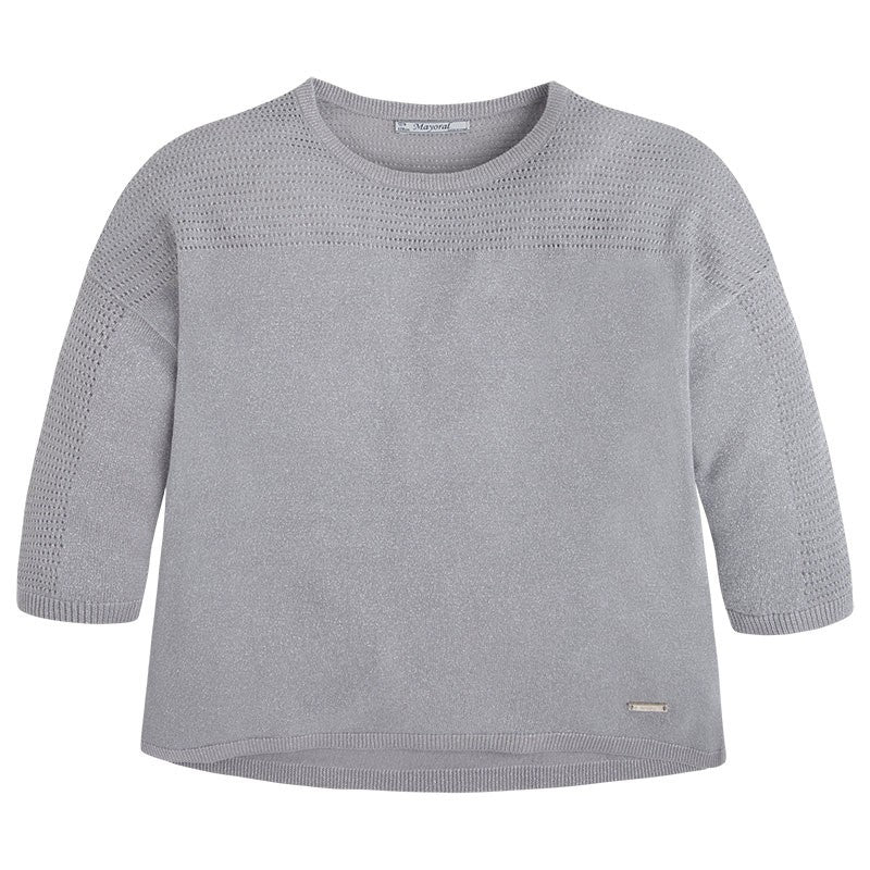 Mayoral 6310-59 Sweter trykot ażurowy kolor Posrebrzan -  - #tag1# - #tag2# - #tag3# - #tag4#