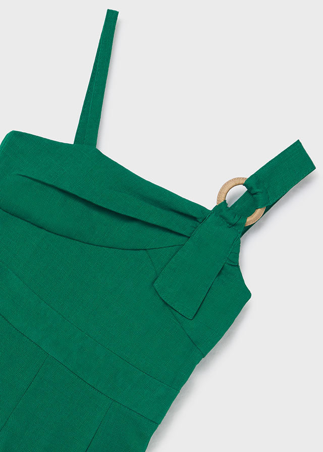 Mayoral 6843-25 Kombinezon lniany dziewczynka kolor szmaragd -  - #tag1# - #tag2# - #tag3# - #tag4#