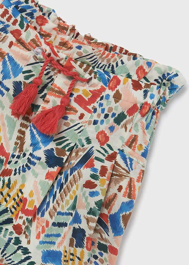 Mayoral 6907-42 Spódnico-spodnie wzorzyste dziewczynka kolor biały -  - #tag1# - #tag2# - #tag3# - #tag4#