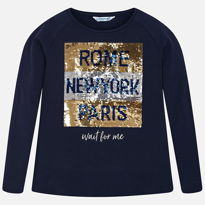 Mayoral 7070-75 Koszulka dziewczęca kolor granat -  - #tag1# - #tag2# - #tag3# - #tag4#