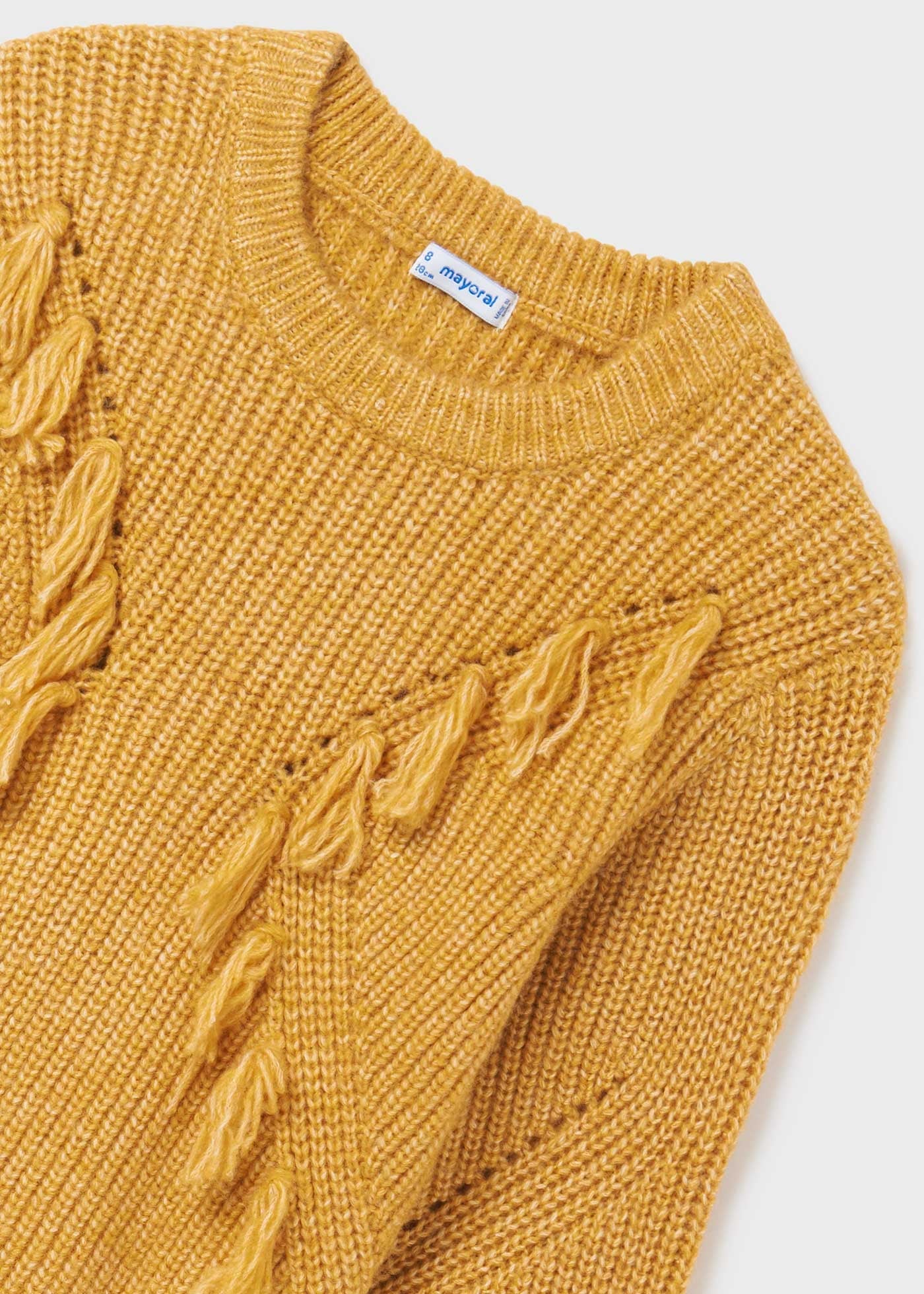 Mayoral 7368-49 Sweter z frędzlami dziewczęcy kolor musztarda -  - #tag1# - #tag2# - #tag3# - #tag4#