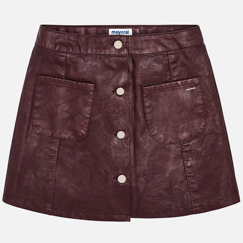 Mayoral 7910-35 Spódnica skórzana dziewczęca bordowa -  - #tag1# - #tag2# - #tag3# - #tag4#