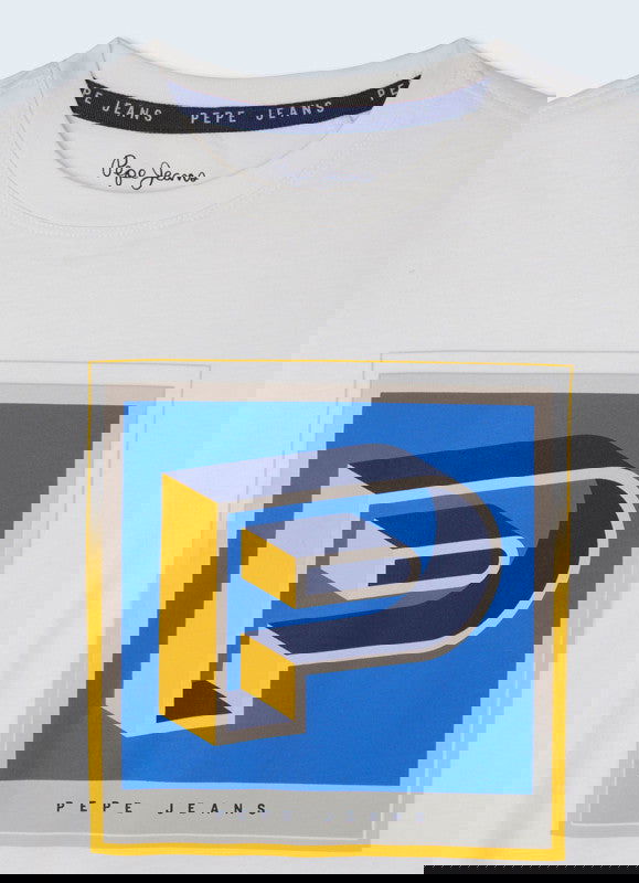 Pepe Jeans Koszulka CAIKEN junior chłopak PB503350-800 biały -  - #tag1# - #tag2# - #tag3# - #tag4#