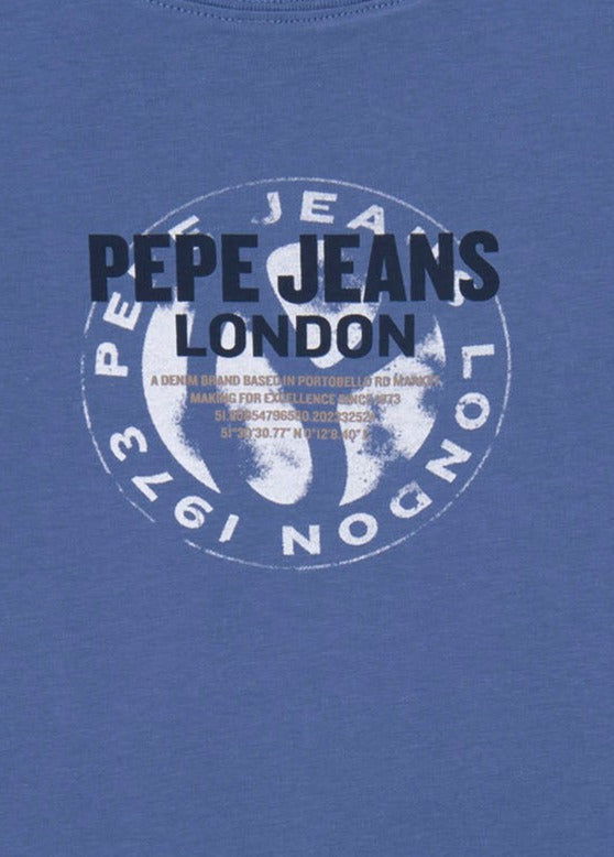Pepe Jeans PB503524-489 Koszulka BROOKLYN chłopak kolor niebieski -  - #tag1# - #tag2# - #tag3# - #tag4#