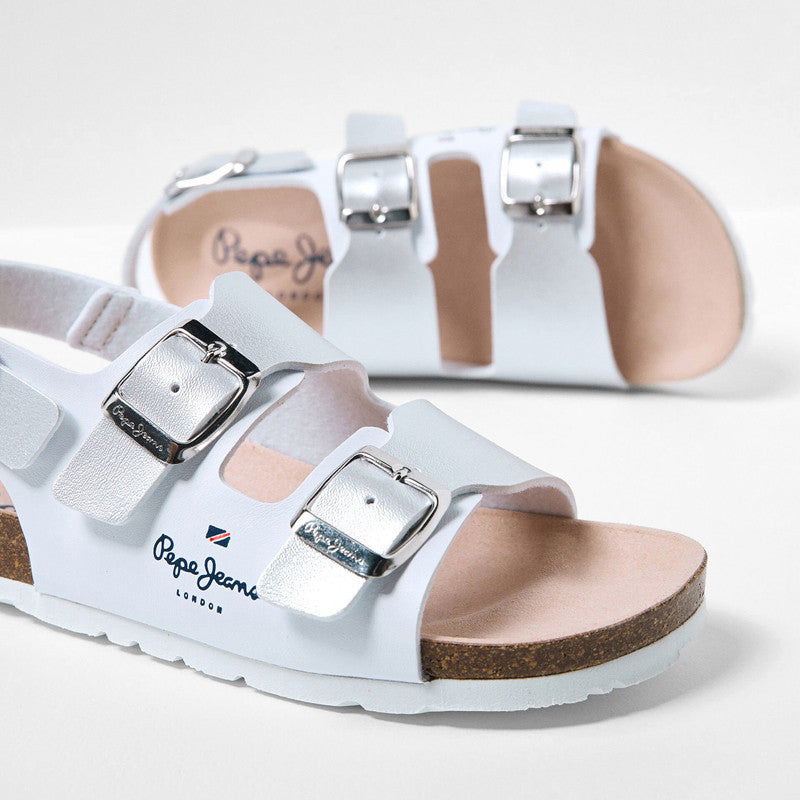 Pepe Jeans Sandały BIO CORP GIRL K junior girl PGS90186-800 WHITE -  - #tag1# - #tag2# - #tag3# - #tag4#