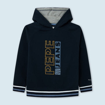 Pepe Jeans bluza z kapturem i haftowanymi literami JOHNNY junior chłopak PB581362-594 DULWICH -  - #tag1# - #tag2# - #tag3# - #tag4#