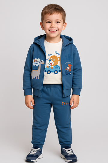 Dres 3 części Dino chłopięcy niebieski TL-982A-26625