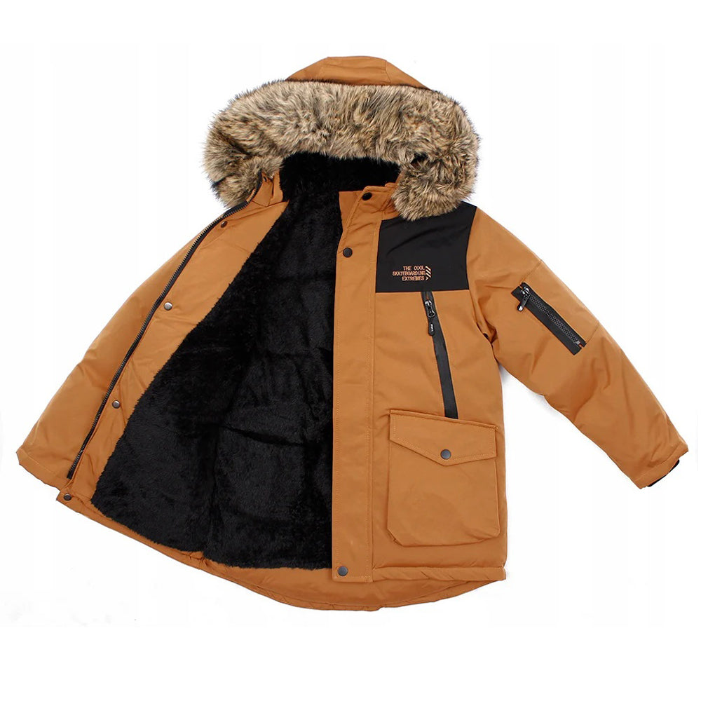 Kurtka parka zimowa chłopięca camel F26 YF-2011A1-211024