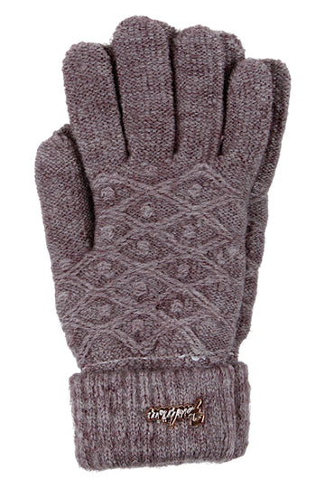 Rękawiczki dziewczęce brązowe Euro Gloves B-84-91025-4