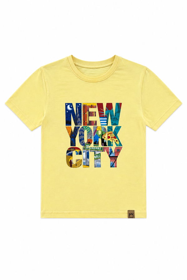 T-shirt chłopięcy żółty New York City MiMi 6890-29526-50