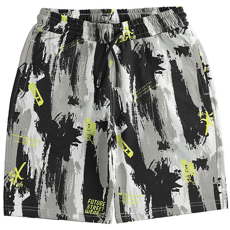 iDO 44827 Bermudy z nadrukiem dla chłopca kolor biały/czarny -  - #tag1# - #tag2# - #tag3# - #tag4#