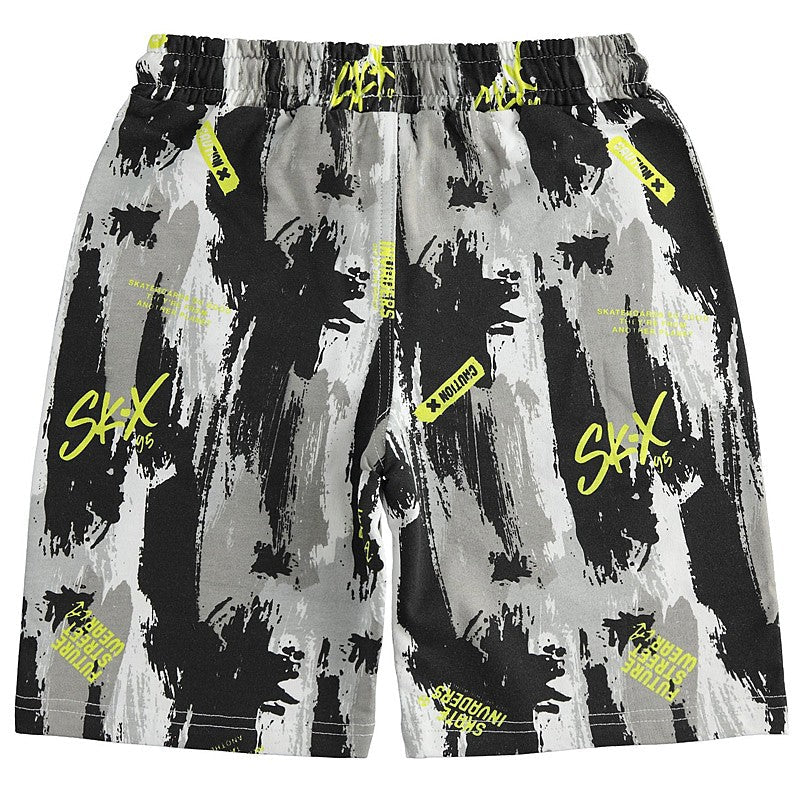 iDO 44827 Bermudy z nadrukiem dla chłopca kolor biały/czarny -  - #tag1# - #tag2# - #tag3# - #tag4#