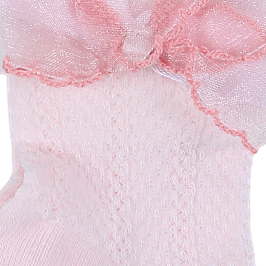 Skarpetki ażurkowe kokardka dziewczęce róż Pier Lone P-1886-14425