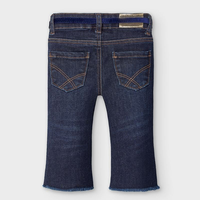 Girls' jeans with belt Mayoral 2590-79 Navy blue