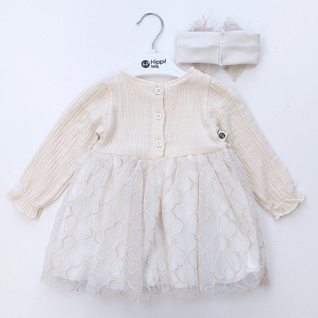 Dress with headband girl cream 6064-13324 GKMOD