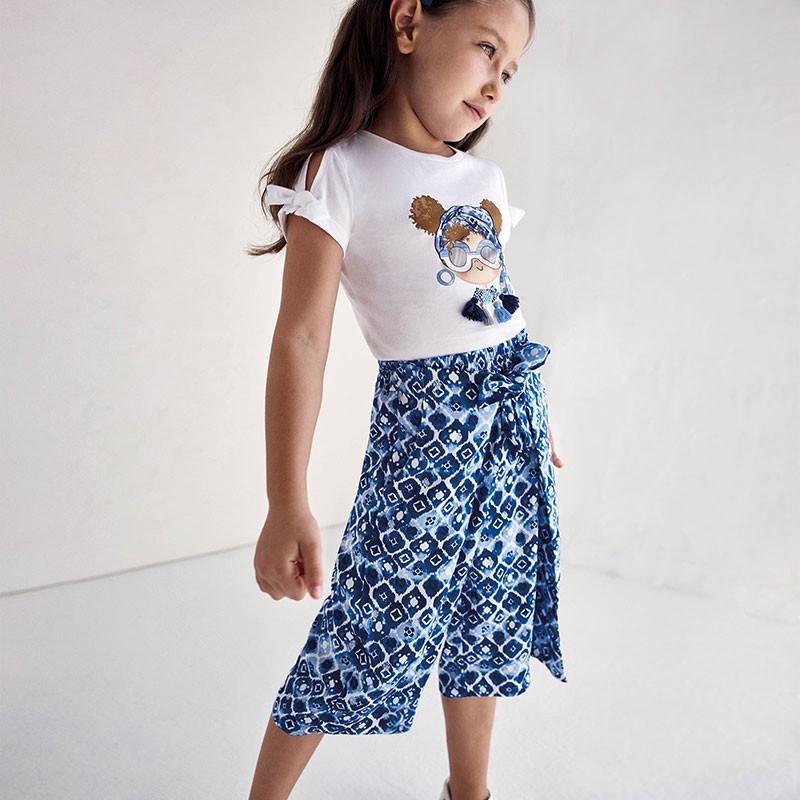 Mayoral 3553-54 Blue Girls Culottes