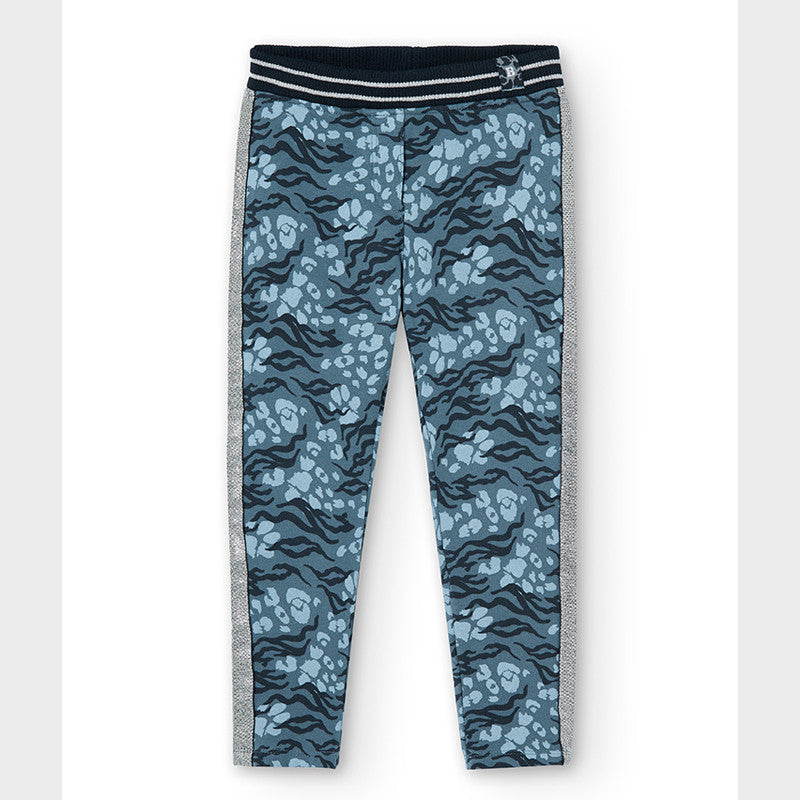 Printed trousers for girls Boboli 455228-9928 navy blue