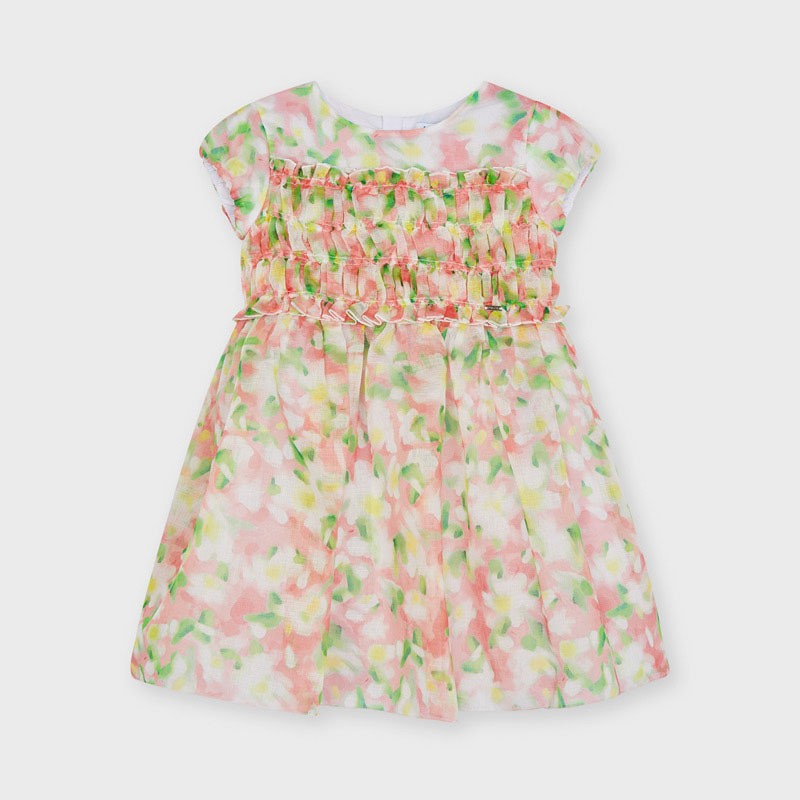 Mayoral 3914-31 coral floral dress for girl