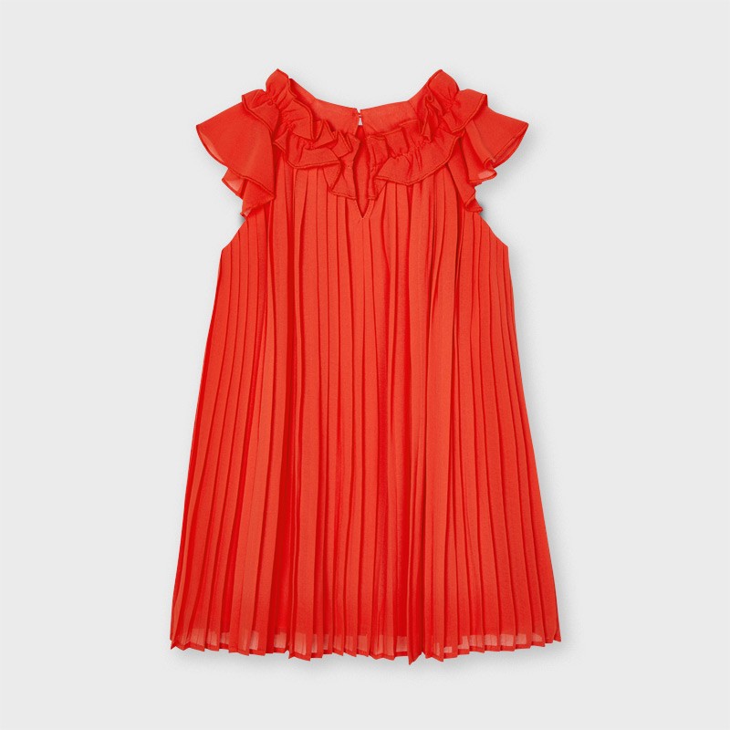 Mayoral 3911-69 Red Girls Pleated Dress