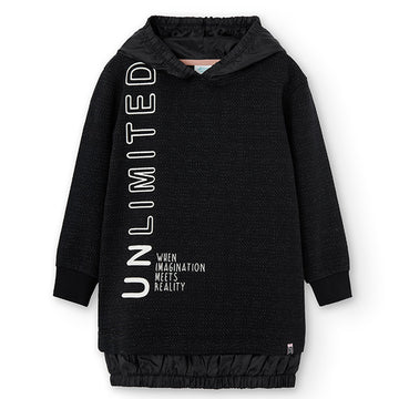 Sukienka z kapturem dla dziewczynek Boboli 405009-890 kolor czarny