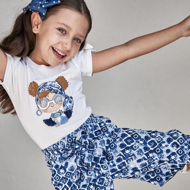 Mayoral 3553-54 Blue Girls Culottes